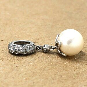EFFY 10mm Pearl 14K White Gold Diamond Pendant
